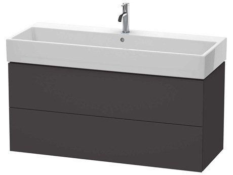 Duravit L-cube 47'' Two Drawer Graphite Super Matt Wall-Mounted Vanity Unit