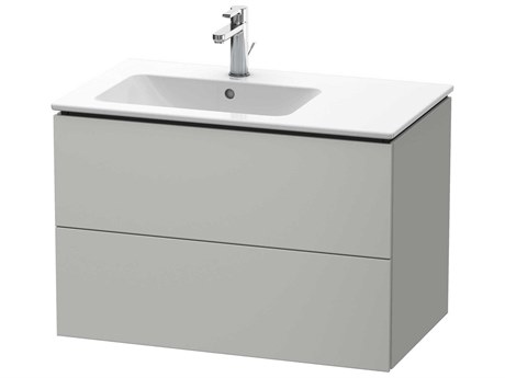 Duravit L-cube 32'' Two Drawer Concrete Gray Matt Wall-Mounted Vanity Unit