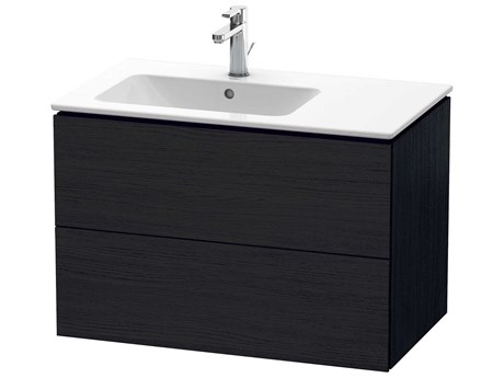 Duravit L-cube 32'' Two Drawer Black Oak Matt Wall-Mounted Vanity Unit