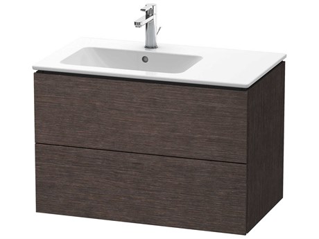 Duravit L-cube 32'' Two Drawer Dark Brushed Oak Matt Wall-Mounted Vanity Unit