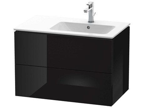 Duravit L-cube 32'' Two Drawer Black High Gloss Wall-Mounted Vanity Unit