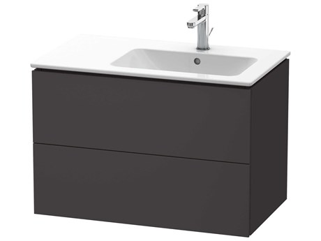 Duravit L-cube 32'' Two Drawer Graphite Super Matt Wall-Mounted Vanity Unit