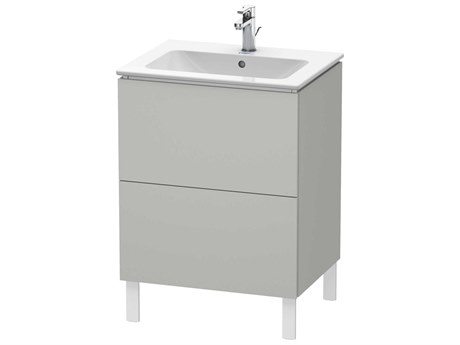 Duravit L-cube 24'' Two Drawer Concrete Gray Matt Wall-Mounted Vanity Unit