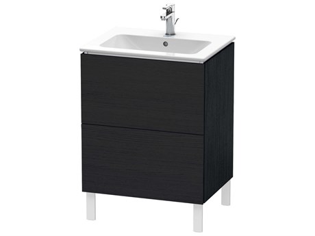 Duravit L-cube 24'' Two Drawer Black Oak Matt Wall-Mounted Vanity Unit