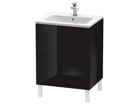 Duravit L-cube 24'' Two Drawer Black High Gloss Wall-Mounted Vanity Unit