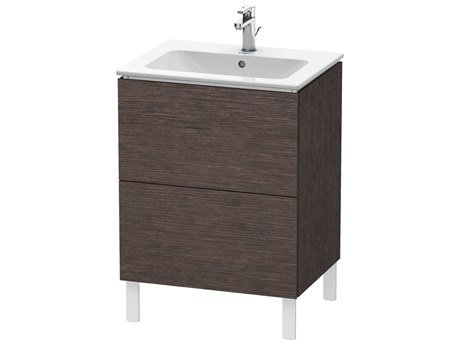 Duravit L-cube 24'' Two Drawer Dark Brushed Oak Matt Wall-Mounted Vanity Unit