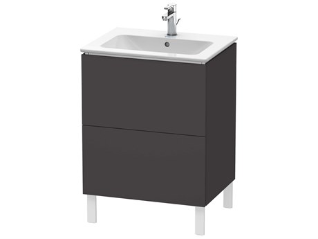 Duravit L-cube 24'' Two Drawer Graphite Super Matt Wall-Mounted Vanity Unit