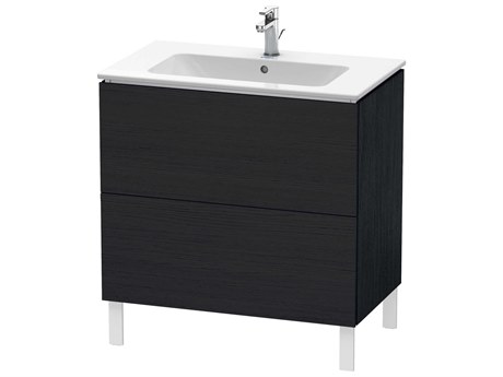 Duravit L-cube 32'' Two Drawer Black Oak Matt Wall-Mounted Vanity Unit