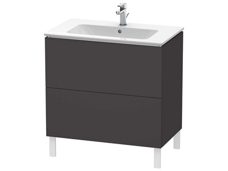 Duravit L-cube 32'' Two Drawer Graphite Super Matt Wall-Mounted Vanity Unit