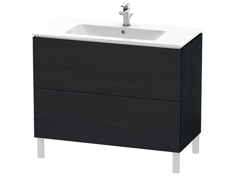 Duravit L-cube 40'' Two Drawer Black Oak Matt Wall-Mounted Vanity Unit