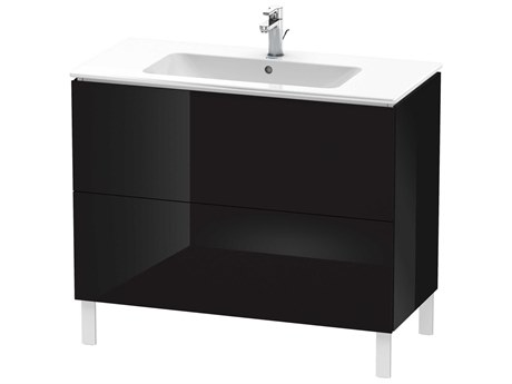 Duravit L-cube 40'' Two Drawer Black High Gloss Wall-Mounted Vanity Unit