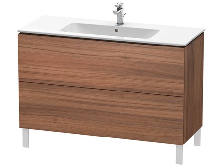 Duravit L-cube 48'' Two Drawer Walnut Matt Wall-Mounted Vanity Unit
