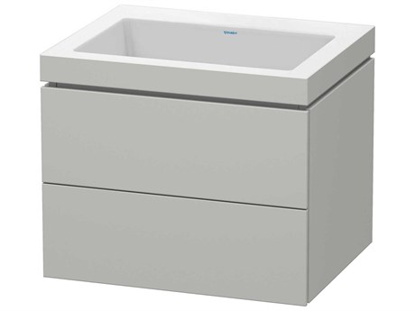 Duravit L-cube 24'' Two Drawer Concrete Gray Matt Wall-Mounted Vanity Unit
