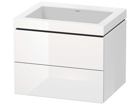 Duravit L-cube 24'' Two Drawer White High Gloss Wall-Mounted Vanity Unit