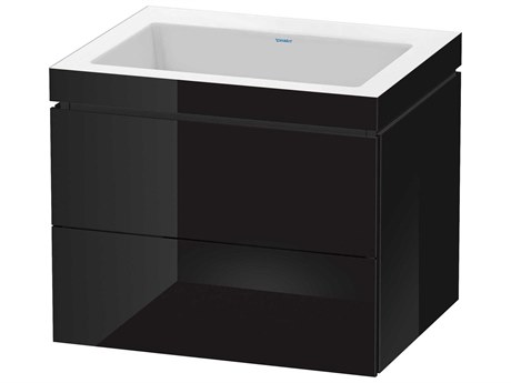 Duravit L-cube 24'' Two Drawer Black High Gloss Wall-Mounted Vanity Unit