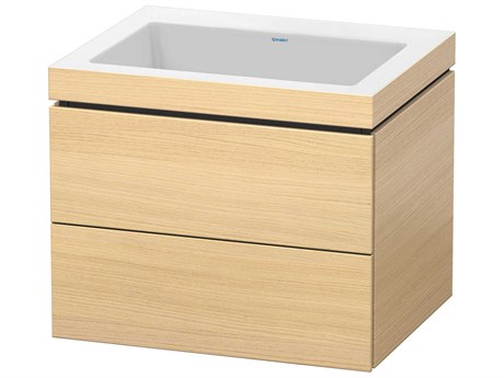 Duravit L-cube 24'' Two Drawer Mediterranean Oak Matt Wall-Mounted Vanity Unit