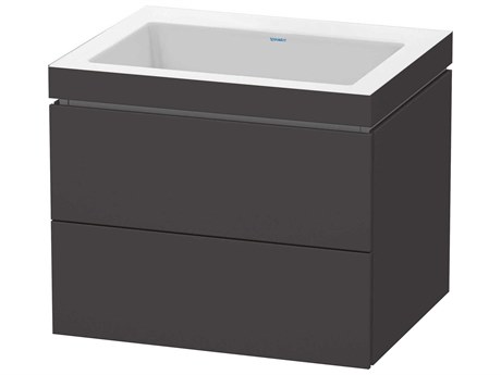 Duravit L-cube 24'' Two Drawer Graphite Super Matt Wall-Mounted Vanity Unit