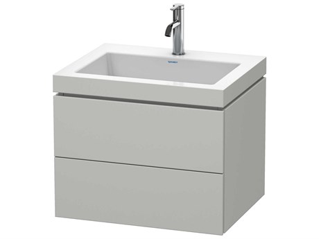 Duravit L-cube 24'' Two Drawer Concrete Gray Matt Wall-Mounted Vanity Unit
