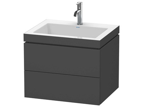 Duravit L-cube 24'' Two Drawer Graphite Matt Wall-Mounted Vanity Unit