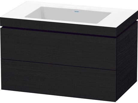 Duravit L-cube 32'' Two Drawer Black Oak Matt Wall-Mounted Vanity Unit