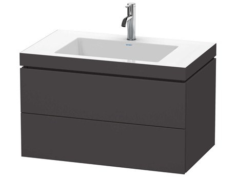 Duravit L-cube 32'' Two Drawer Graphite Super Matt Wall-Mounted Vanity Unit