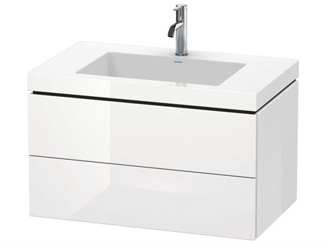 Duravit L-cube 32'' Two Drawer White High Gloss (Lacquer) Wall-Mounted Vanity Unit