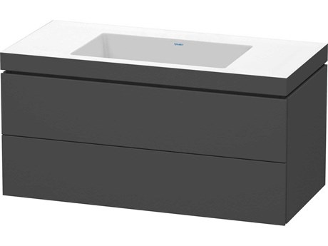 Duravit L-cube 39'' Two Drawer Graphite Matt Wall-Mounted Vanity Unit