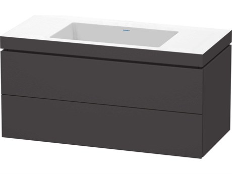 Duravit L-cube 39'' Two Drawer Graphite Super Matt Wall-Mounted Vanity Unit