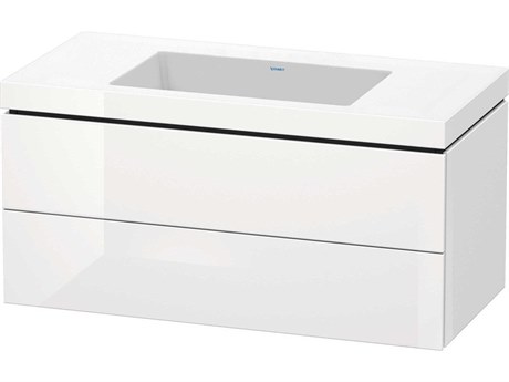 Duravit L-cube 39'' Two Drawer White High Gloss (Lacquer) Wall-Mounted Vanity Unit
