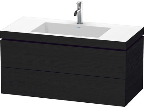Duravit L-cube 39'' Two Drawer Black Oak Matt Wall-Mounted Vanity Unit