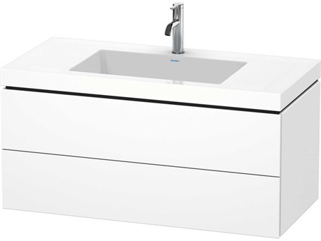 Duravit L-cube 39'' Two Drawer White Matt Wall-Mounted Vanity Unit