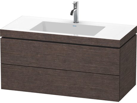 Duravit L-cube 39'' Two Drawer Dark Brushed Oak Matt Wall-Mounted Vanity Unit
