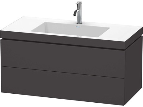 Duravit L-cube 39'' Two Drawer Graphite Super Matt Wall-Mounted Vanity Unit