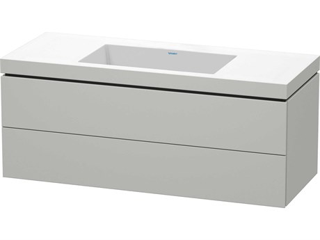 Duravit L-cube 47'' Two Drawer Concrete Gray Matt Wall-Mounted Vanity Unit