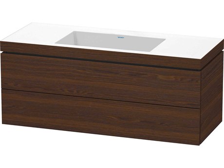 Duravit L-cube 47'' Two Walnut (Brushed) Matt Wall-Mounted Vanity Unit