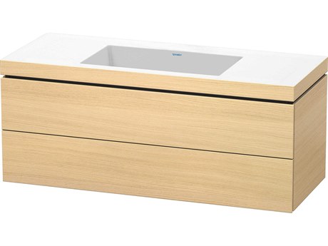 Duravit L-cube 47'' Two Drawer Mediterranean Oak Matt Wall-Mounted Vanity Unit