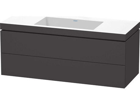 Duravit L-cube 47'' Two Drawer Graphite Super Matt Wall-Mounted Vanity Unit