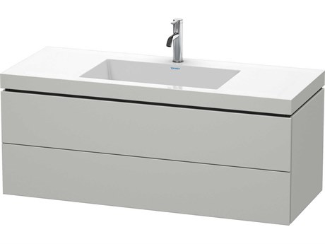 Duravit L-cube 47'' Two Drawer Concrete Gray Matt Wall-Mounted Vanity Unit