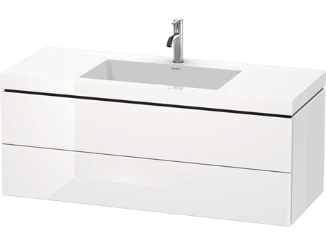 Duravit L-cube 47'' Two Drawer White High Gloss Wall-Mounted Vanity Unit
