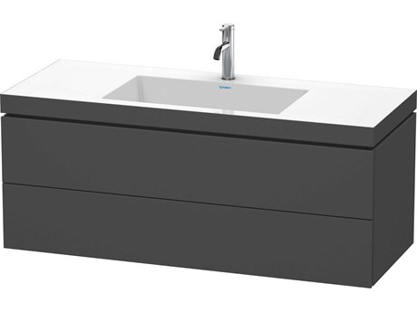 Duravit L-cube 47'' Two Drawer Graphite Matt Wall-Mounted Vanity Unit