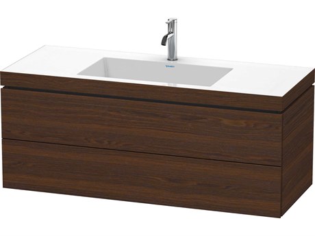 Duravit L-cube 47'' Two Walnut (Brushed) Matt Wall-Mounted Vanity Unit
