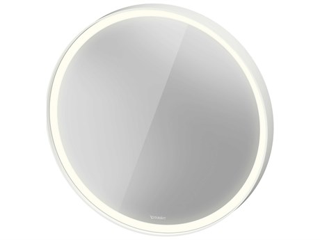 Duravit L-cube 28'' Round White Matte Frame LED Mirror - Sensor Switch