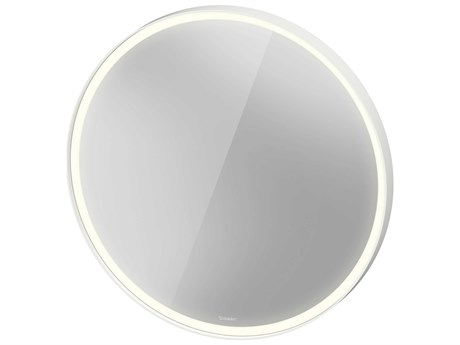 Duravit L-cube 35'' Round White Matte Frame LED Mirror - Sensor Switch
