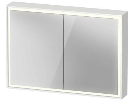 Duravit L-cube 39'' White Frame LED Mirror - Sensor Switch - Left & Right Side Hinge