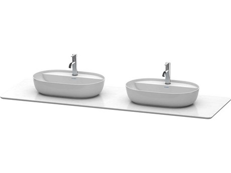 Duravit Luv 70'' Stone White Polished Vanity Top Only - 2 Cut-outs