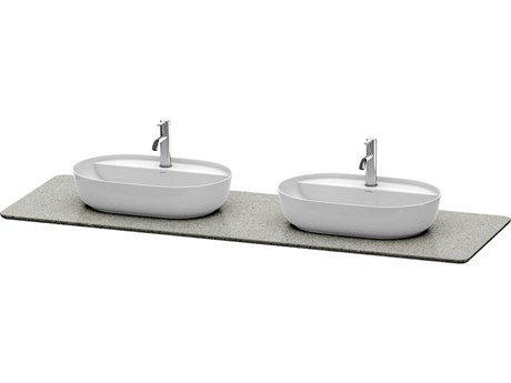 Duravit Luv 70'' Stone Gray Polished Vanity Top Only - 2 Cut-outs