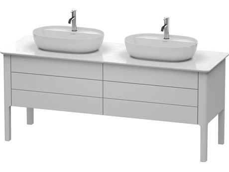 Duravit Luv 68'' Nordic White Satin Matt Freestanding Vanity Unit - 2 Cut-outs