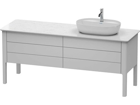 Duravit Luv 68'' Nordic White Satin Matt Freestanding Vanity Unit - 1 RIght Side Cut-out