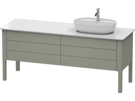 Duravit Luv 68'' Stone Gray Satin Matt Freestanding Vanity Unit - 1 Right Side Cut-out