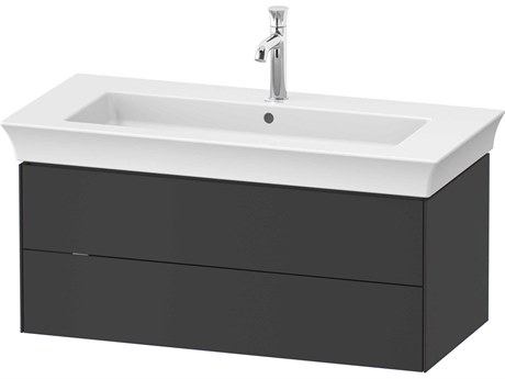 Duravit White Tulip 39'' Graphite Satin Matte Wall-Mounted Vanity Unit